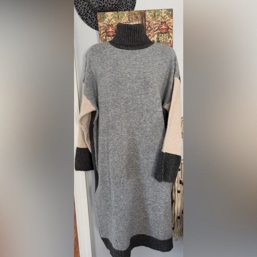 Nasty Gal NWT Sweater dress with flare sleeves and fold neckline
